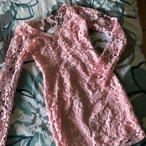 Pink lace dress